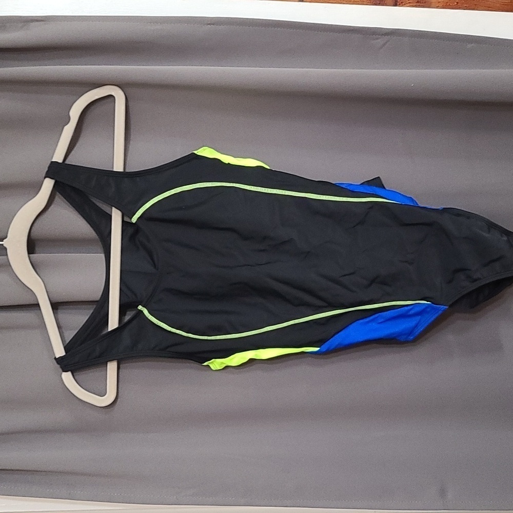 Jack Smith Womens Swimsuit One Piece Racerback Removable Bra Pads Sz L EUC